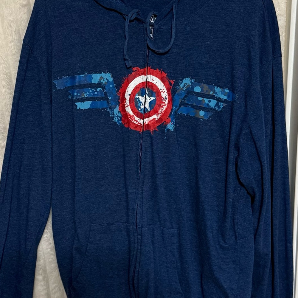 Captain America Zip-up Hoodie (T-shirt Material